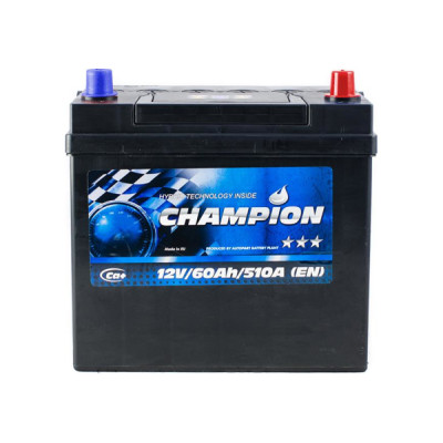 Автомобильный аккумулятор Black 60 Ah/12V Champion Japan Euro